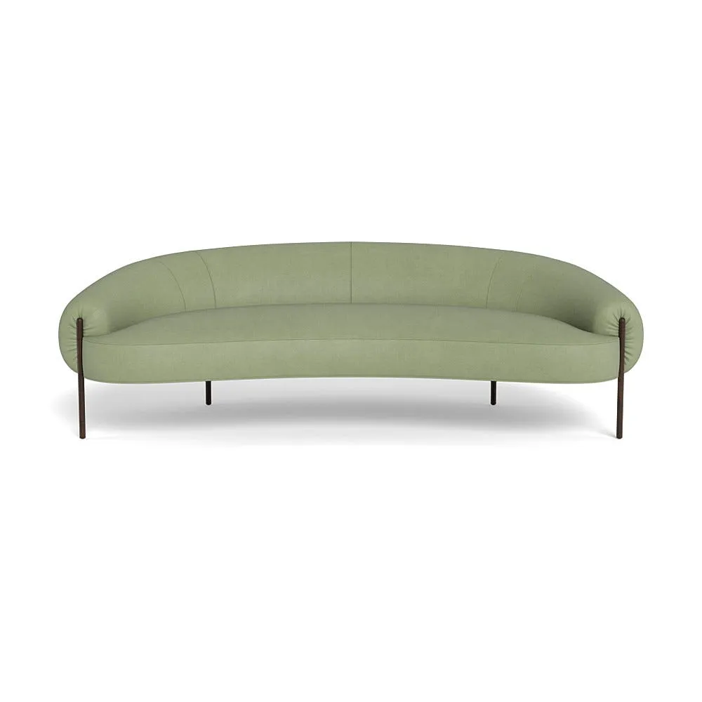 Heal's Isola 3 Seater Sofa Siena Cotton Pistachio Bronze Feet