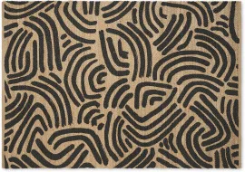 Bunji Printed Rug, Large 160 x 230cm, Charcoal Grey Jute