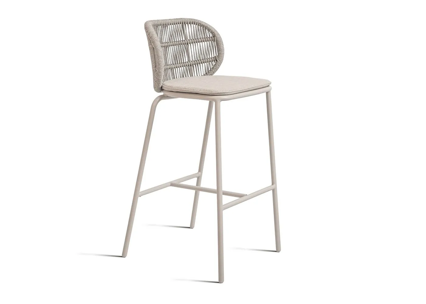 Vincent Sheppard Kodo Outdoor Barstool Dune White with Almond Seat Cushion 76cm 1
