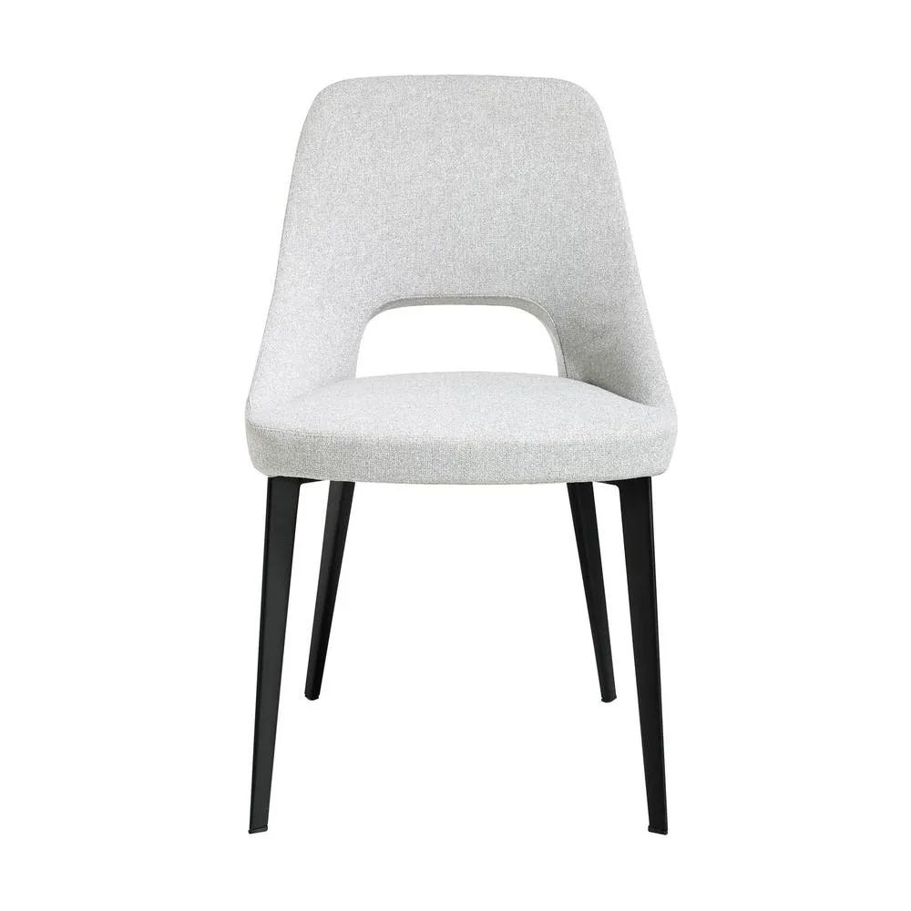 Angel Cerda Grey Fabric Dining Chair with Black Stainless Steel 2