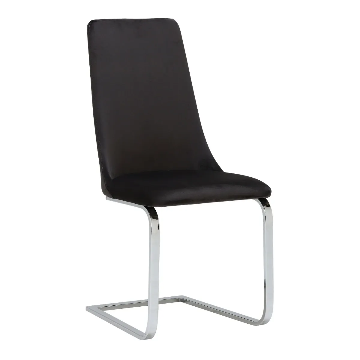 Kempton Velvet Dining Chair - Black - Velvet - Plain - W46 x D49 x H96cm - Barker & Stonehouse