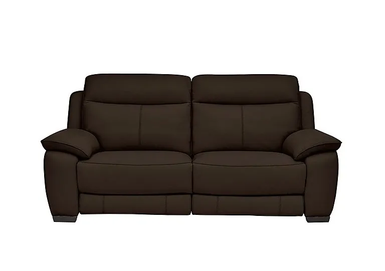 Starlight Express 3 Seater Leather Recliner Sofa with Power Headrests - Dark Chocolate