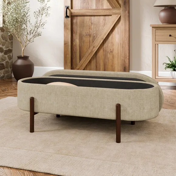 Marley Ribbed Chenille Storage Ottoman 2