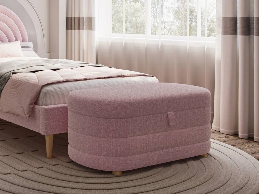 Flair Ava Boucle Single Bed in Pink 4