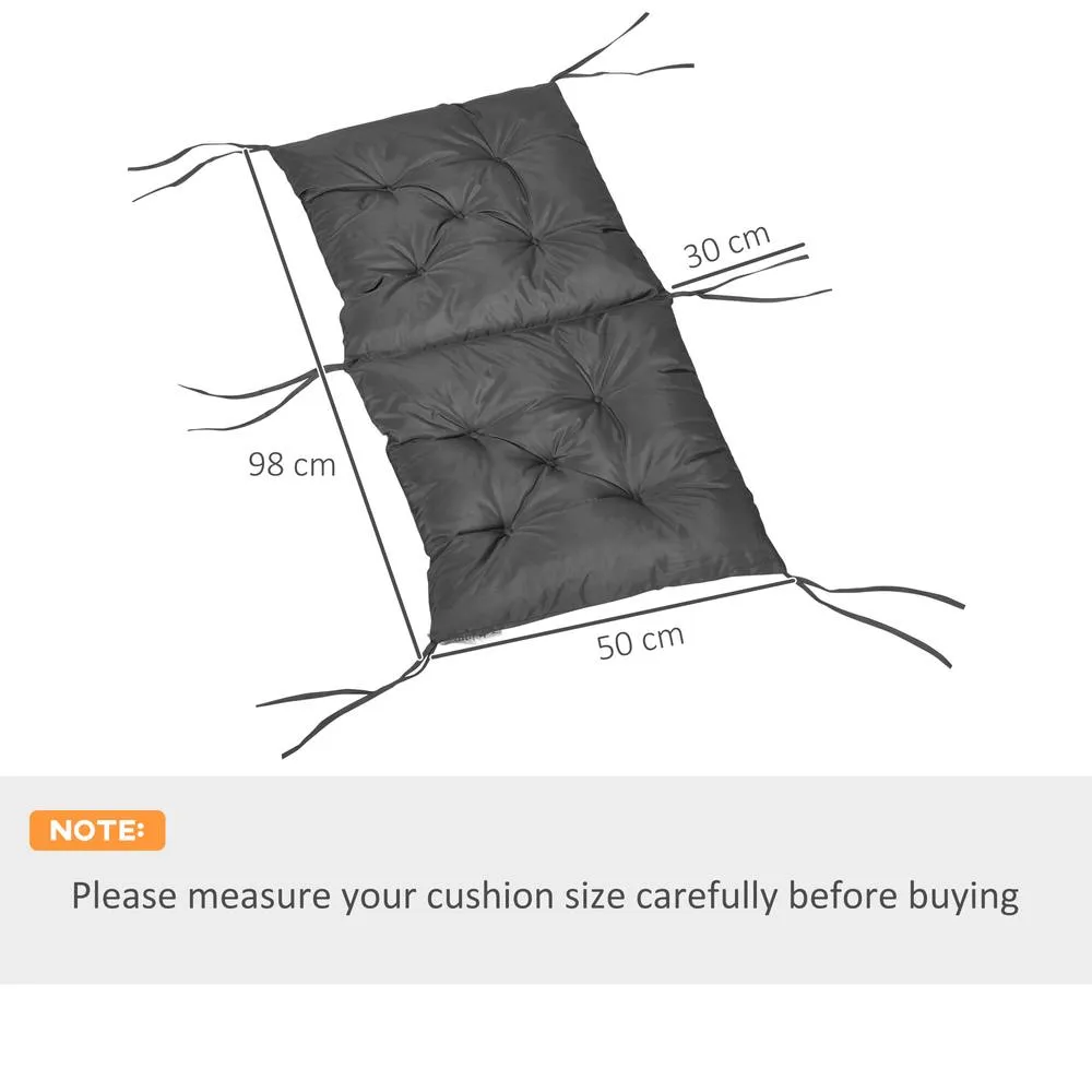 OUTSUNNY Set of 2 Garden Chair Cushions Seat Pad for Outdoor & Indoor Use in Dark Grey 3