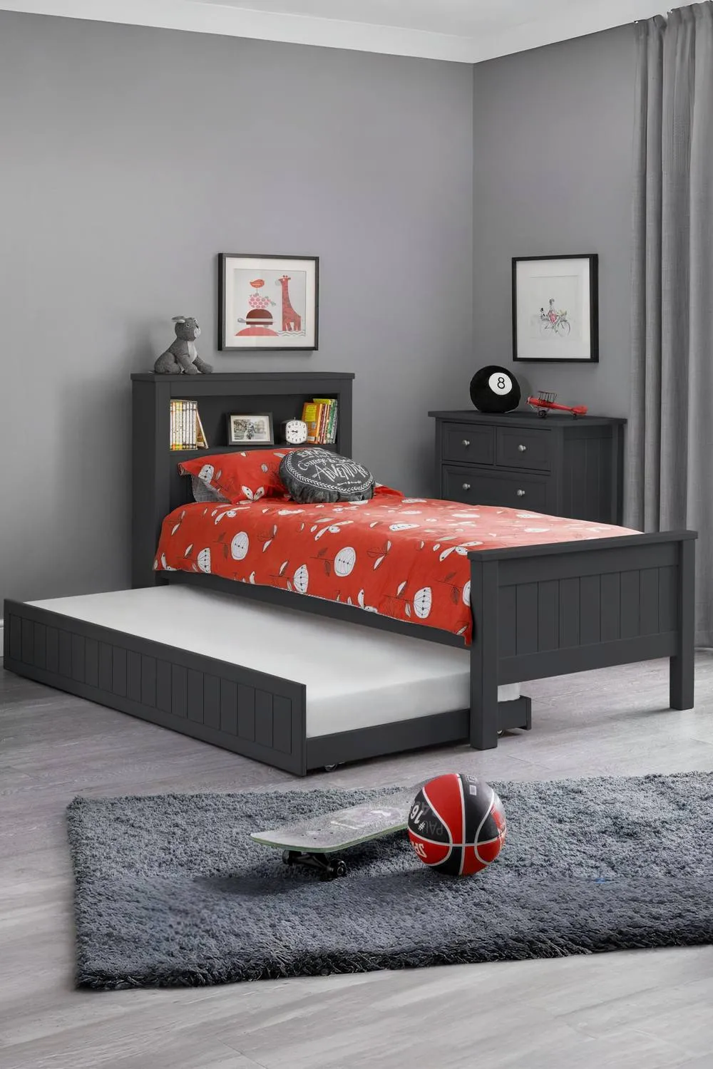 Julian Bowen Maine Bookcase Bed in Black 2