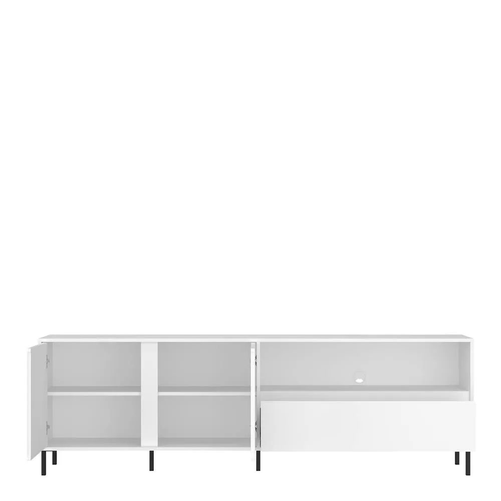Furniture To Go Avenale TV Cabinet 2 Door 1 Drawer in Alpine White High Gloss 3