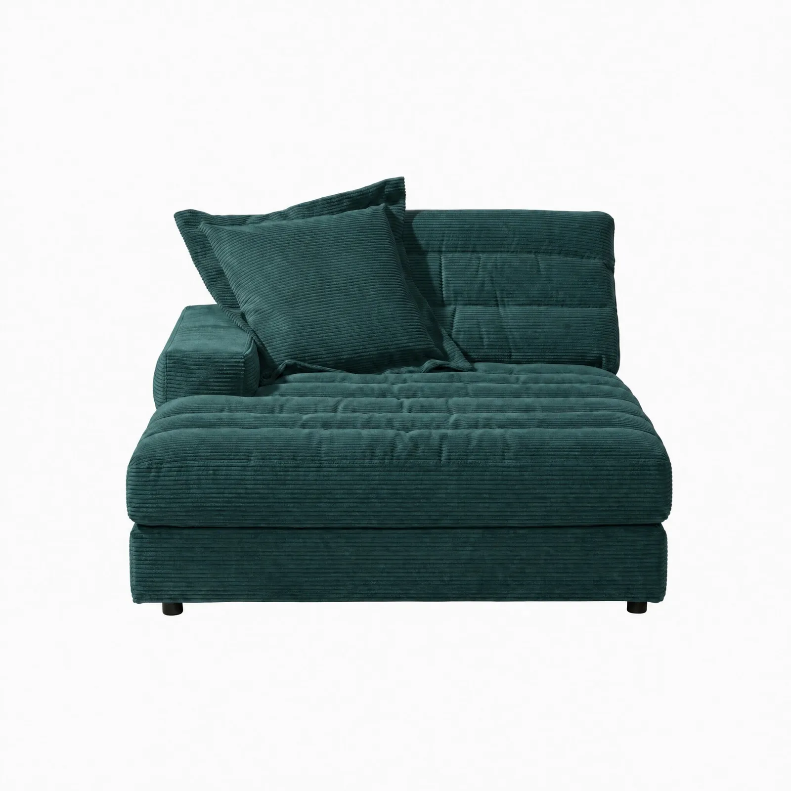 Twain Long Longchair Armrest Left Modular Sofa, Green Fabric | Barker & Stonehouse 2