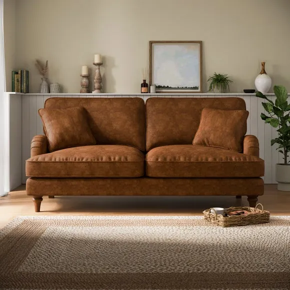 Beatrice II Relaxed Faux Leather 3 Seater Sofa