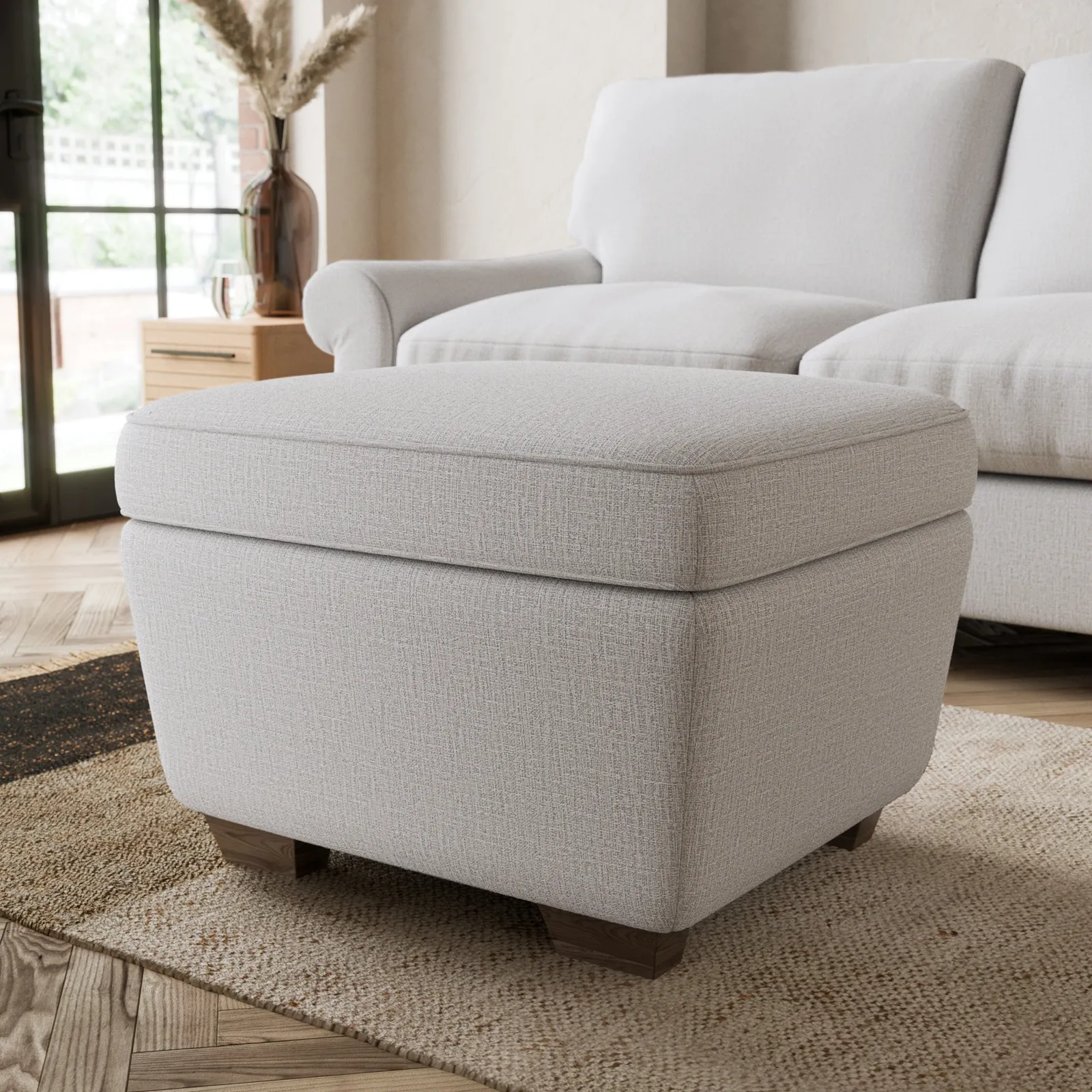 Arundel Textured Weave Footstool Silver