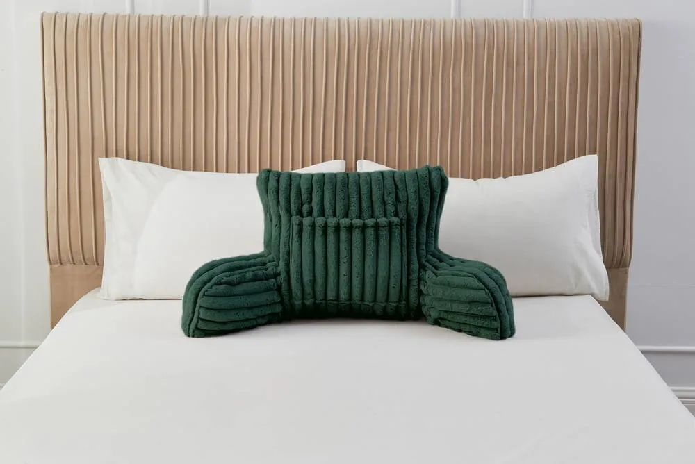 GAVENO CAVAILIA Super Comfy Ribbed Warm Cuddle Cushion in Dark Green 2
