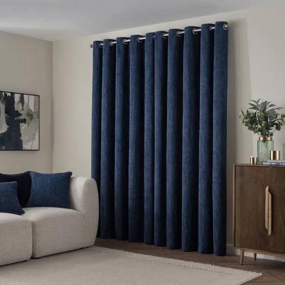 Chenille Ultra Blackout Eyelet Curtains 3