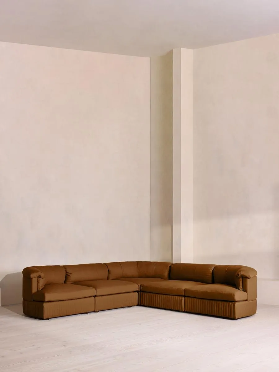 Oona Deep Sit Modular Sofa, Corner Sofa, Linen, Terracotta