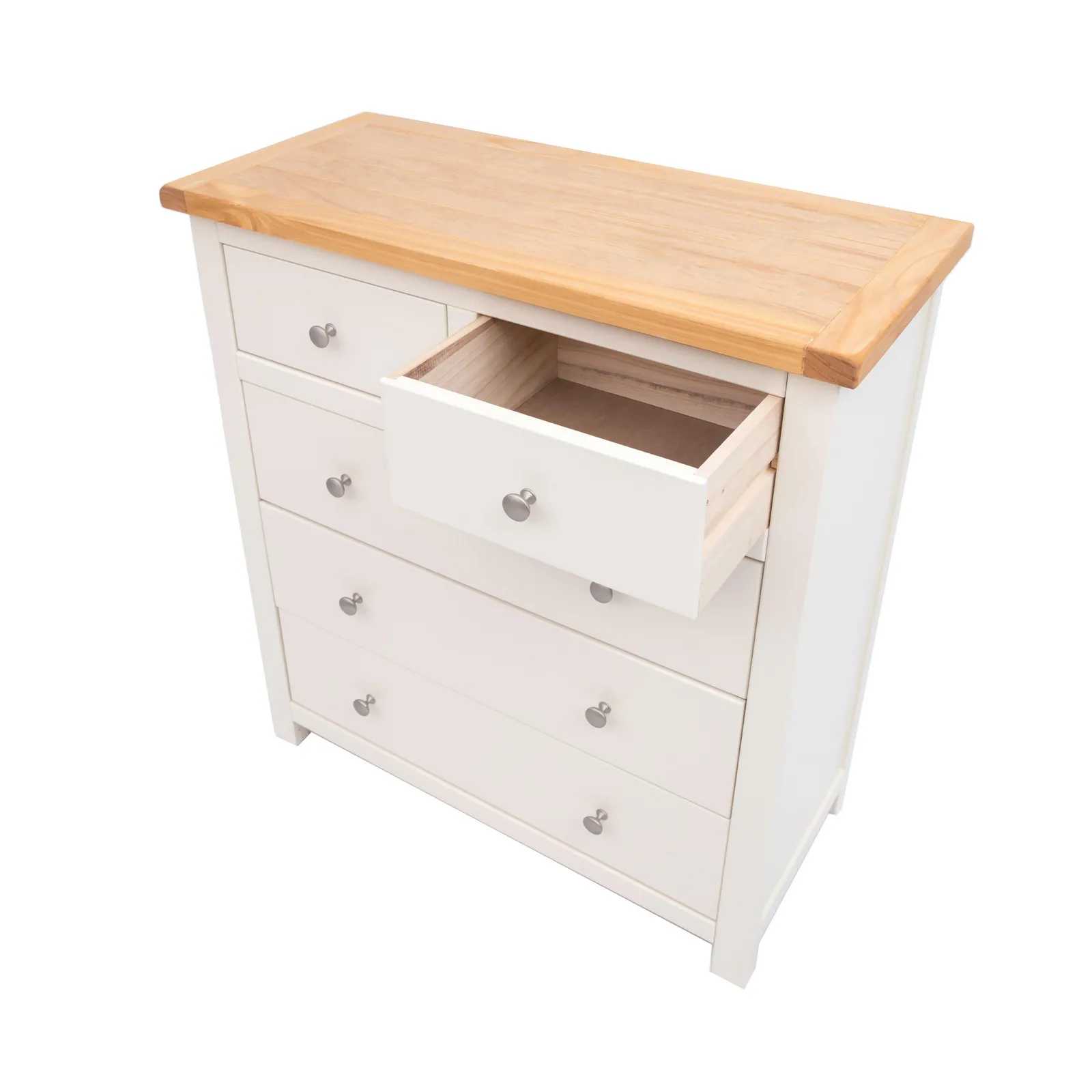 Cabinet Bits Maggiori 5 Drawer Chest of Drawers Chrome Knob in Off-White 4