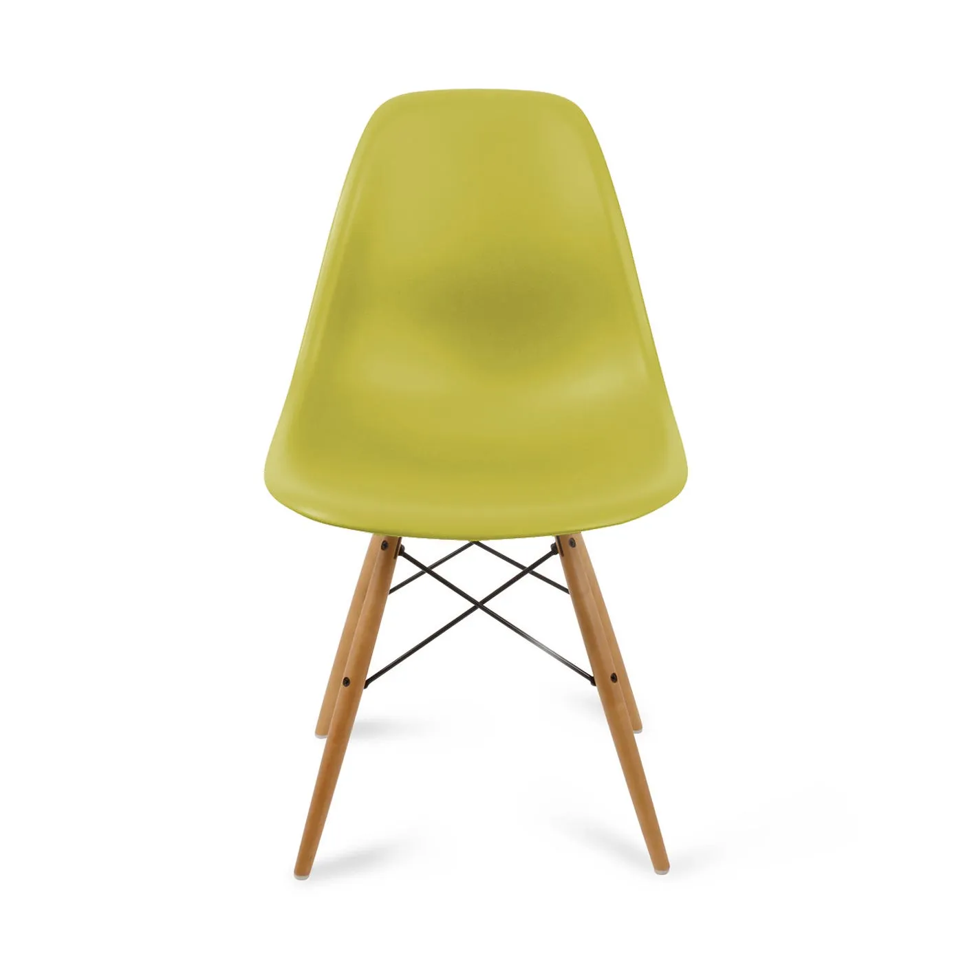 Vitra Eames DSW Chair New Height Mustard Light Maple Legs 3