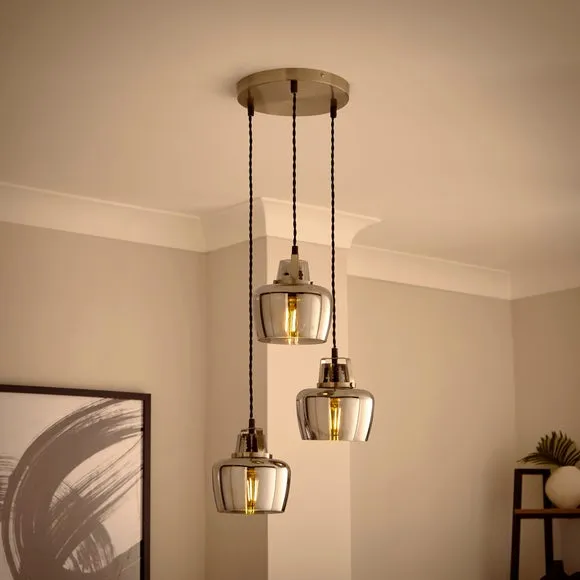 Auburn Industrial 3 Light Adjustable Cluster Ceiling Light 2
