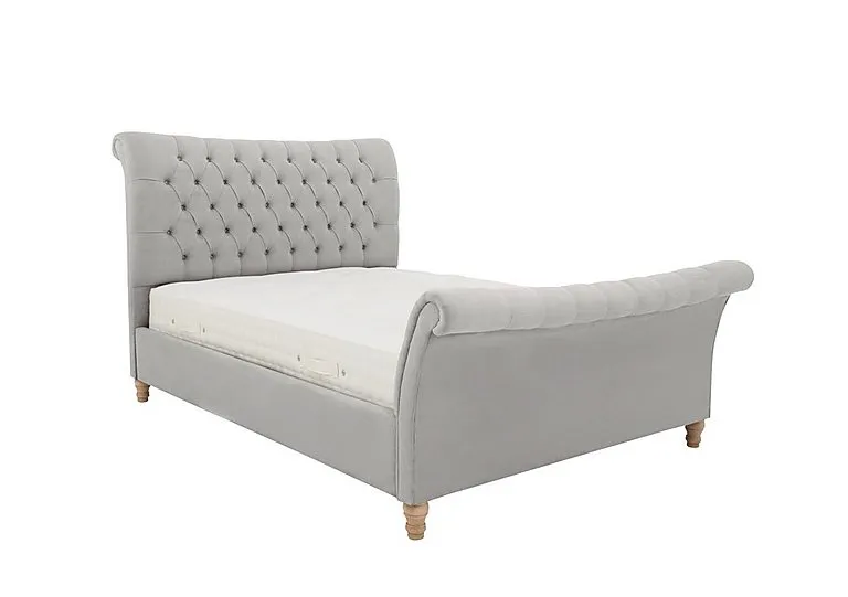 Evie Bed Frame - Super King - Velvet Silver