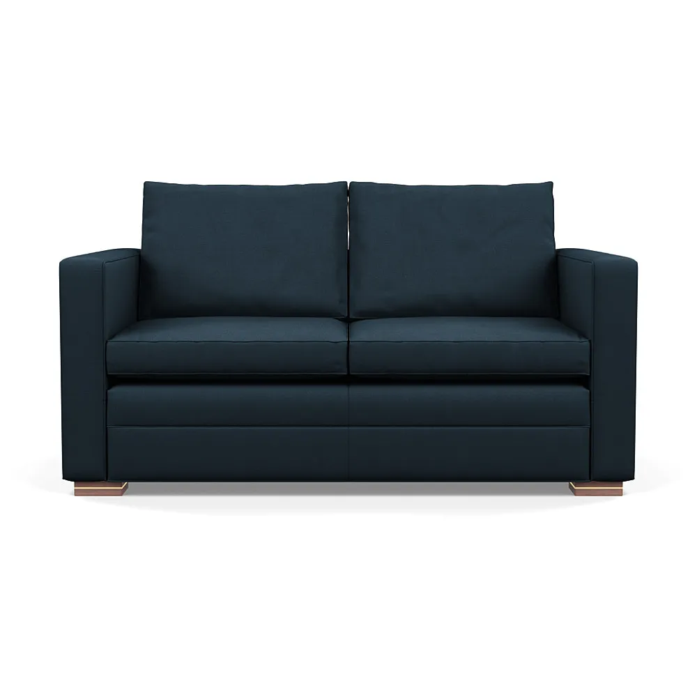 Heal's Palermo 2 Seater Sofa Siena Cotton Deep Sea Brass/Walnut Feet 1