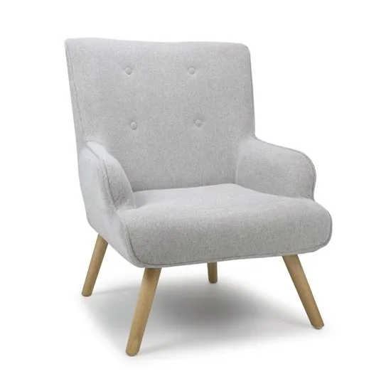 Cinema Flax Effect Armchair In Silver Grey