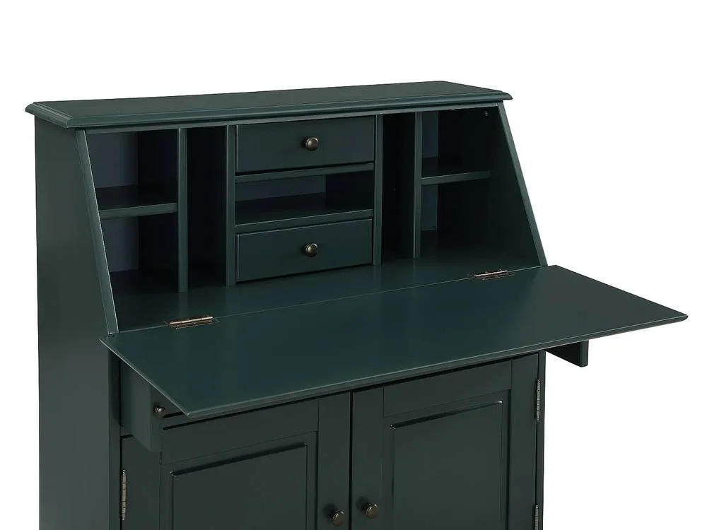Vente-unique Writing Bureau In Pine & MDF - Dark Green - CLEORE 6