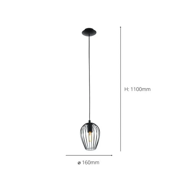 EGLO Newtown Vintage Caged Hanging Pendant Light 3