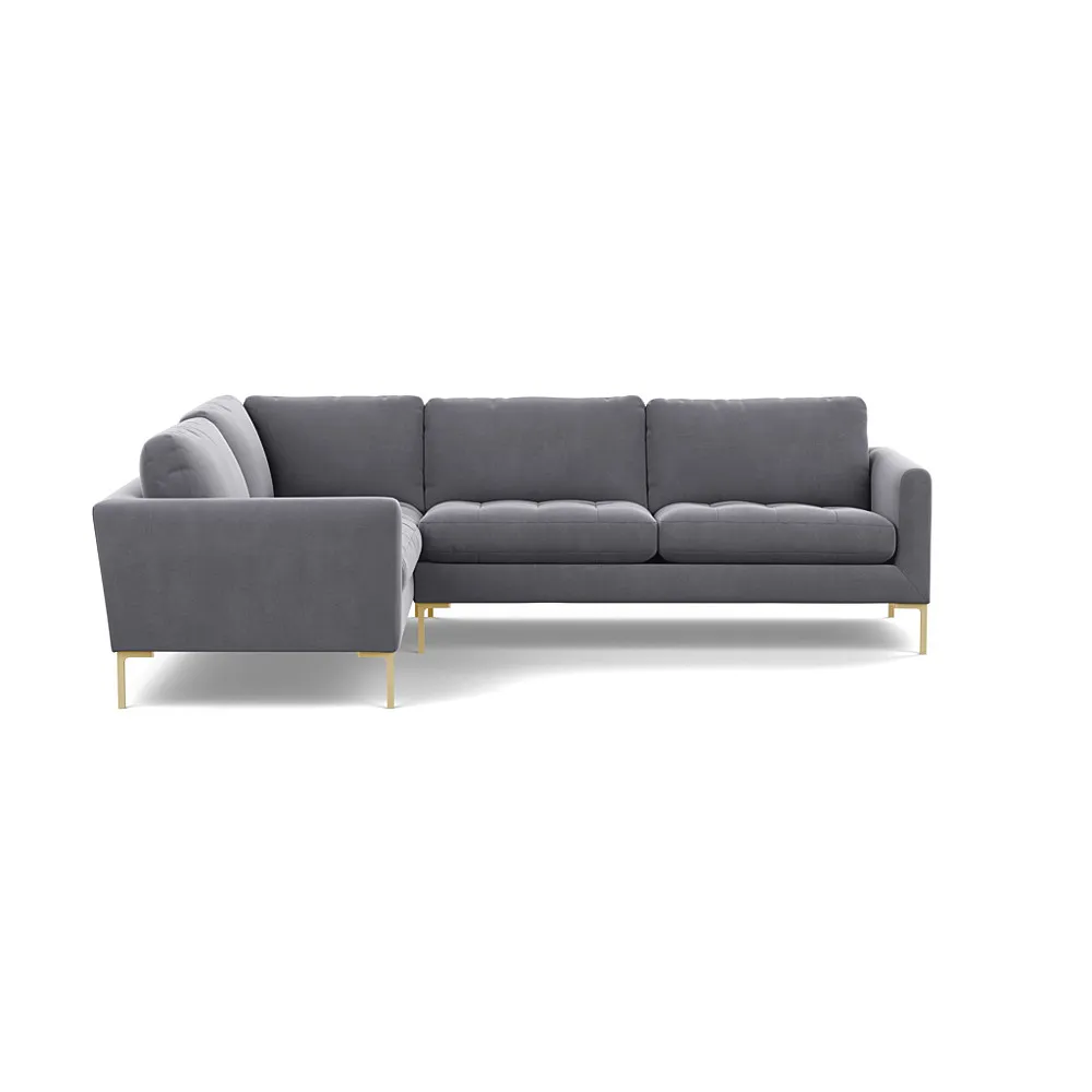 Heal's Eton LHF Corner Sofa Smart Velvet Dolphin Brass