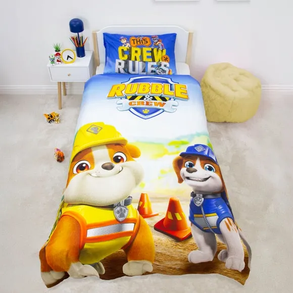 Paw Patrol Rubble'n'Crew Polycotton Duvet Cover & Pillowcase Set