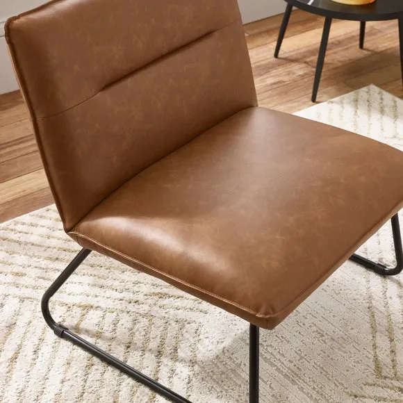 Saxon Faux Leather Lounge Chair 2