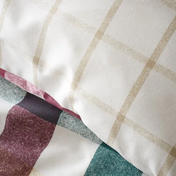 Catherine Lansfield Autumn Check Duvet Cover and Pillowcase Set 5