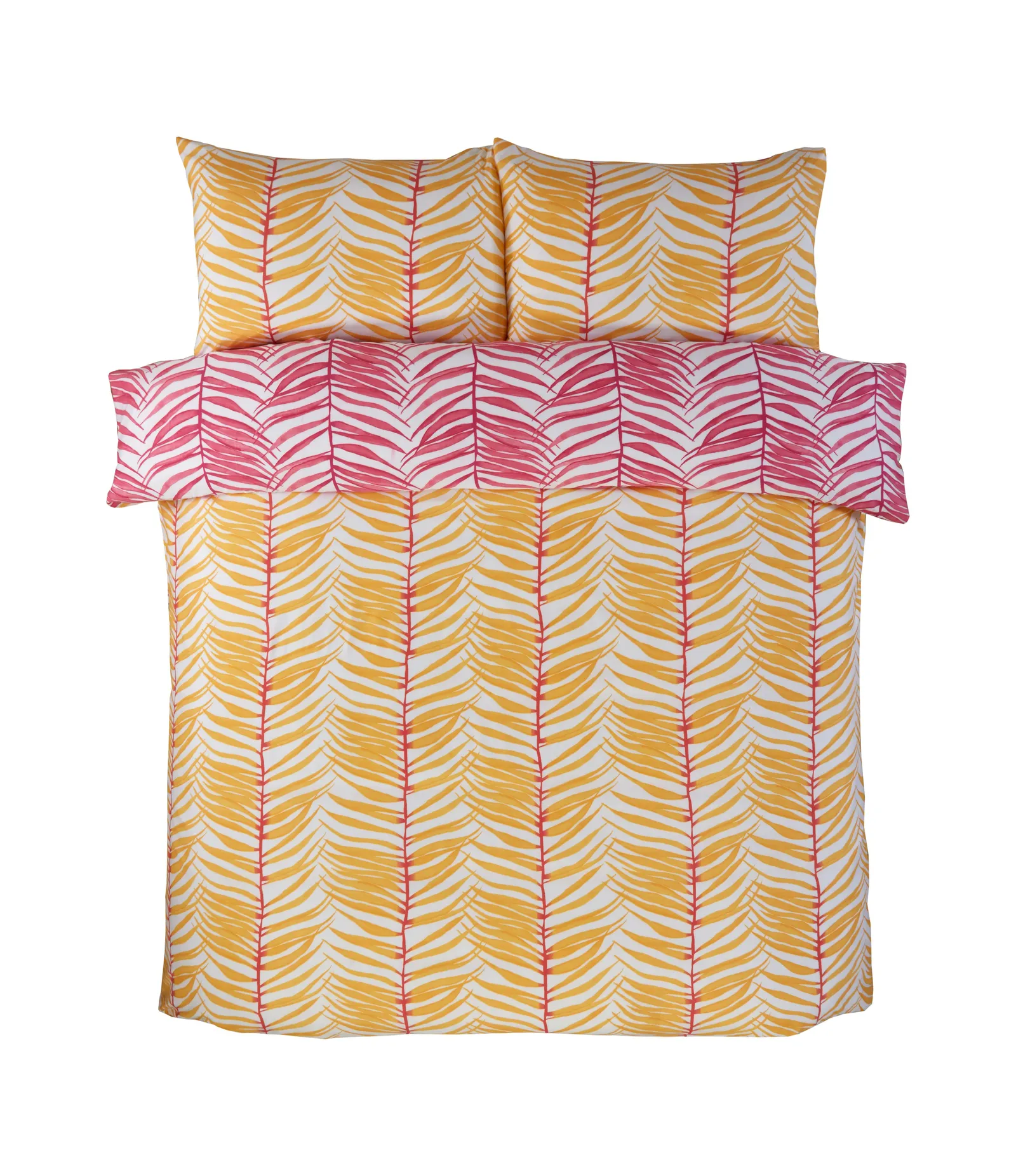 Rapport Home Tropical Trails Polyester Reversible Duvet Cover Set with Pillowcase in Yellow 3