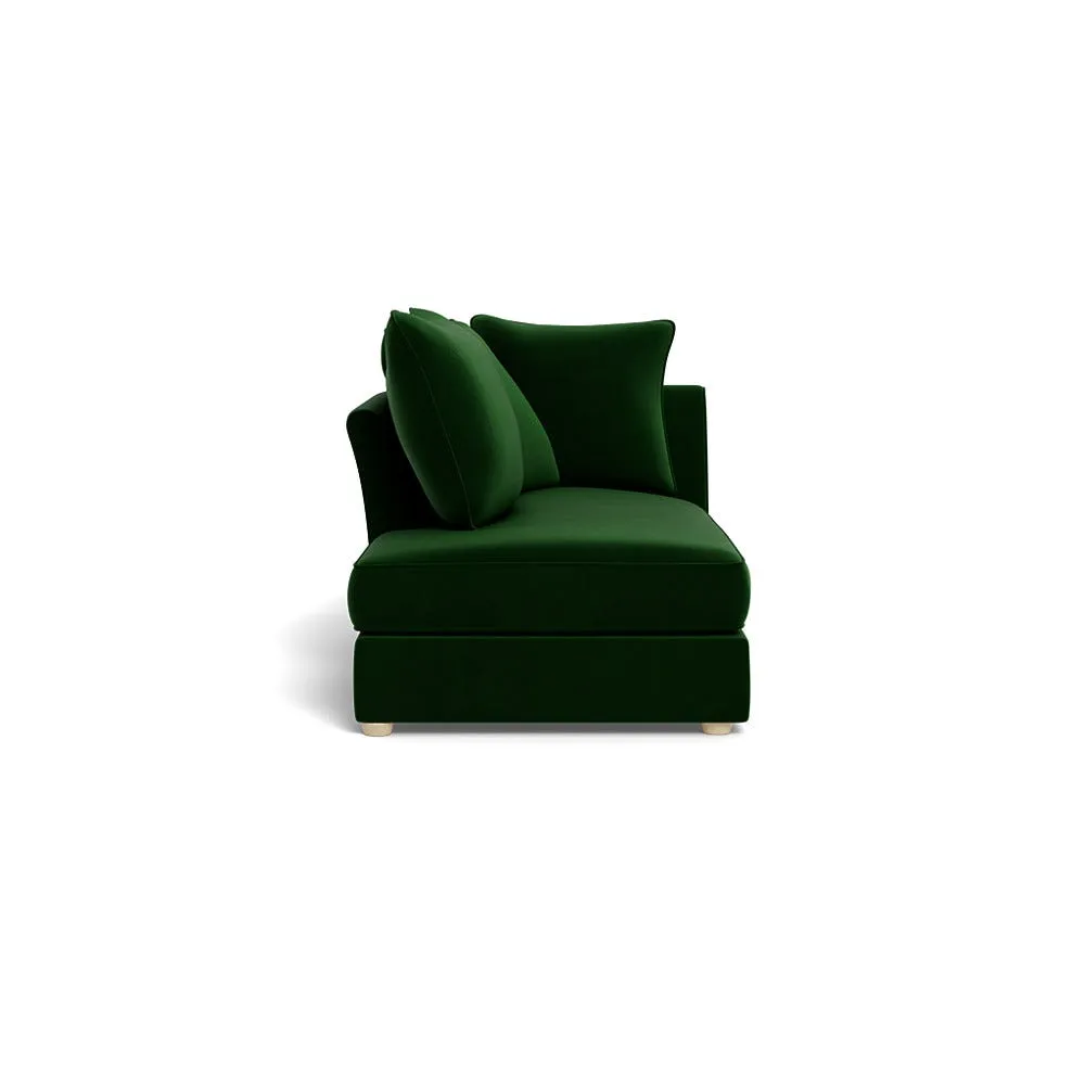Heal's Tailor Left Hand Facing Chaise Unit Smart Velvet Forest Natural Feet 1