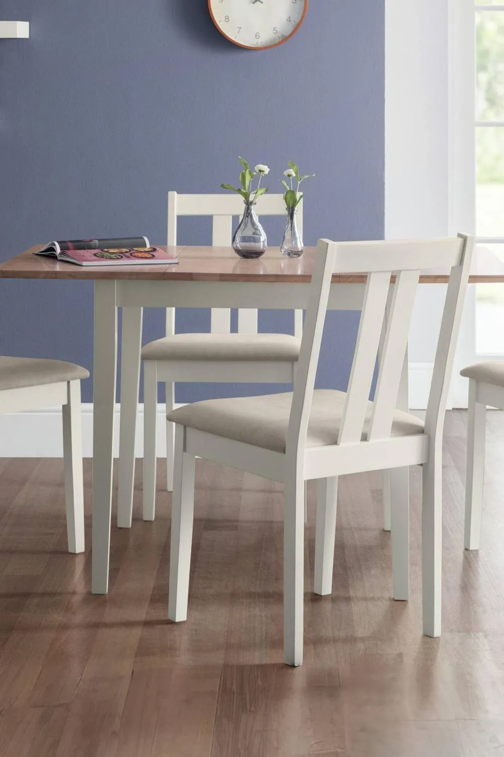 Julian Bowen Rufford Square to Rectangular Extending 4 Seater Dining Table in Ivory 1