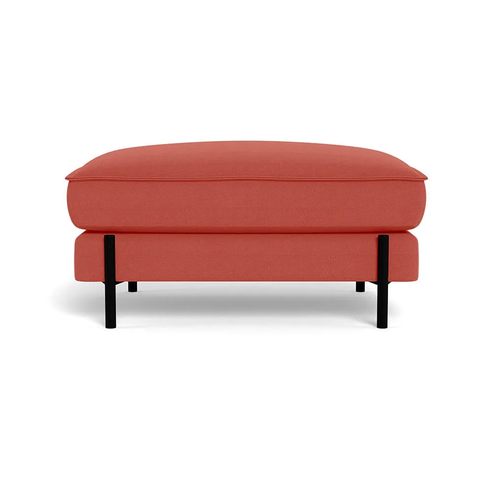 Heal's Tortona Footstool Linen Grenadine Black Feet