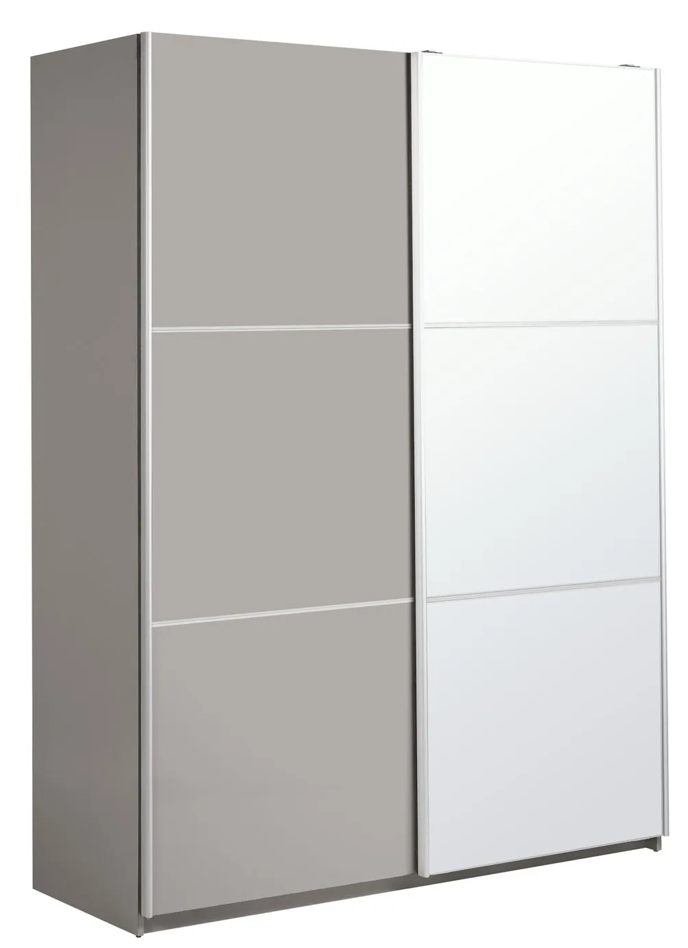 Habitat Holsted Medium Gloss & Mirror Wardrobe - Grey