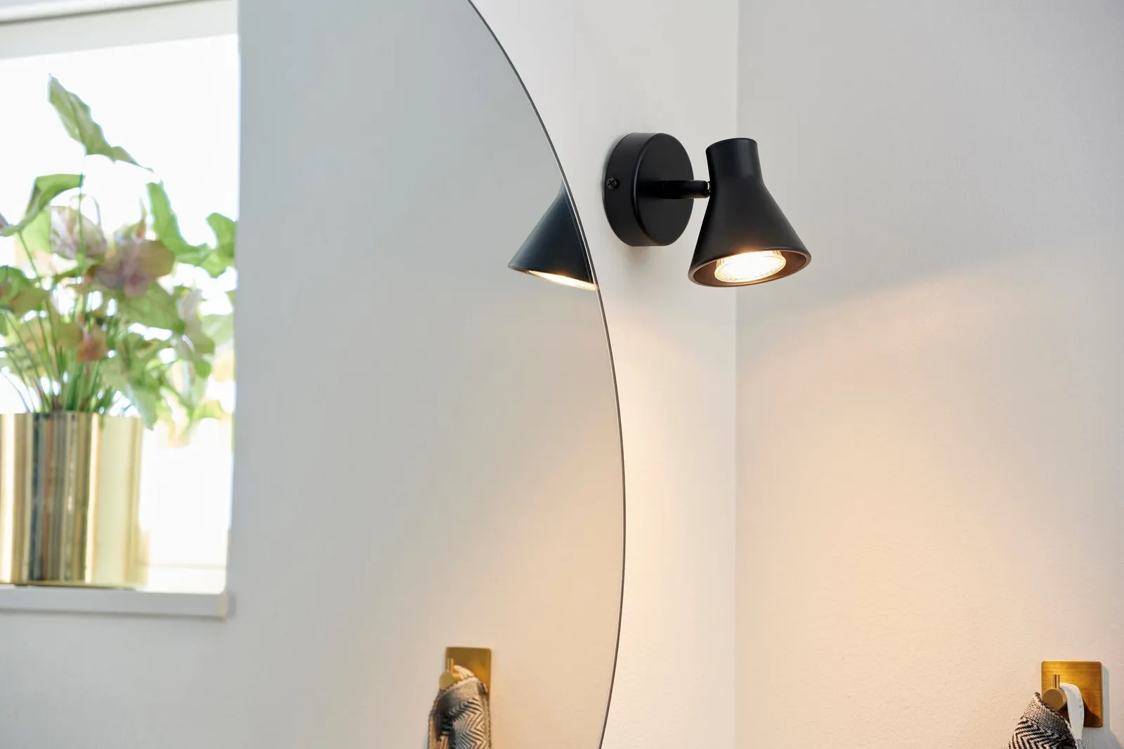 Nordlux Eik Wall Light Black Metal Bedroom GU10 Switch Plug In/Mains 4