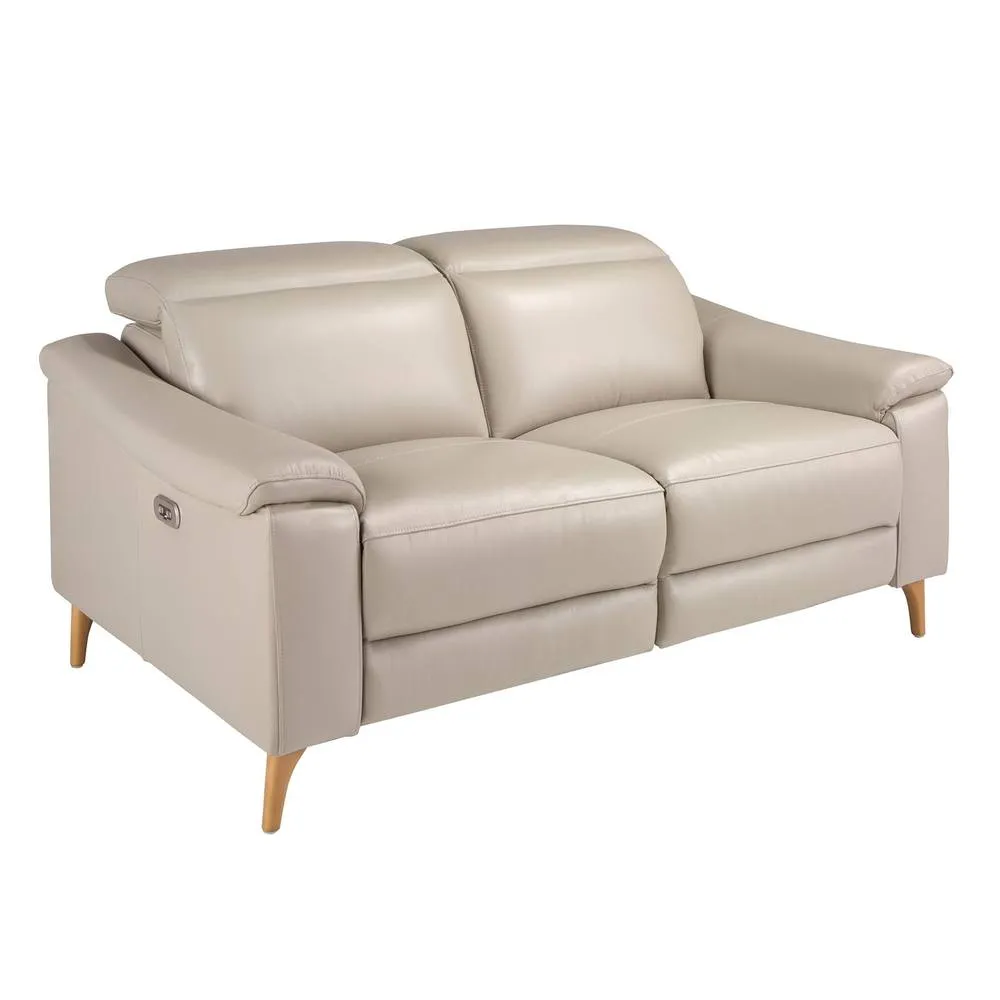 Angel Cerda 2-Seater Relax Sofa Taupe Grey Cowhide Leather