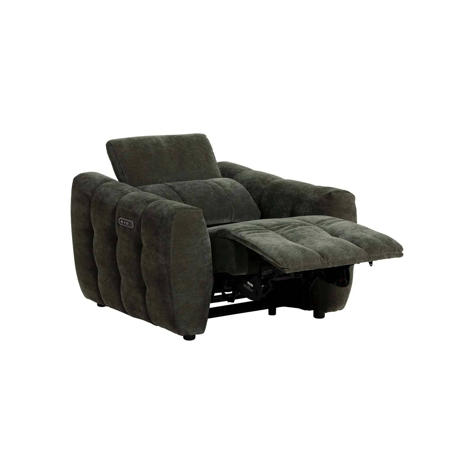 Montgomery Power Recliner Chair & Headrest, Green Fabric | Barker & Stonehouse 6