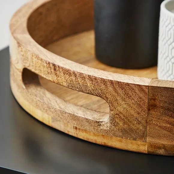 Round Mango Wood Decorative Tray 2