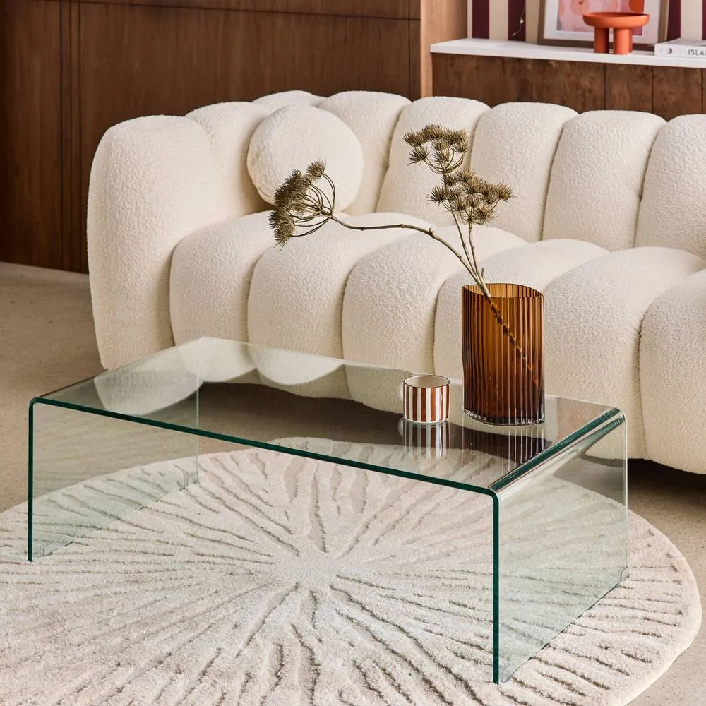 sweeek Rectangular coffee table tempered glass in Clear 4