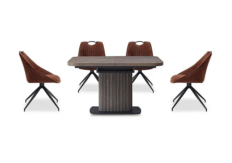Jai Small Extending Dining Table with 4 Swivel Chairs