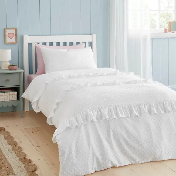 Valley Clipped Frill Quilt Cover & Pillowcase Set 1