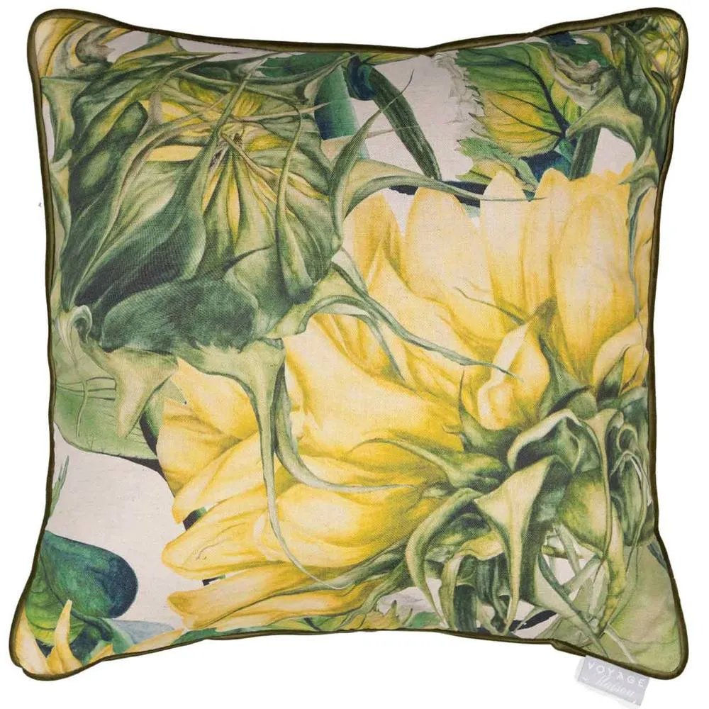 Voyage Maison Easton Floral Piped Cushion in Natural 2
