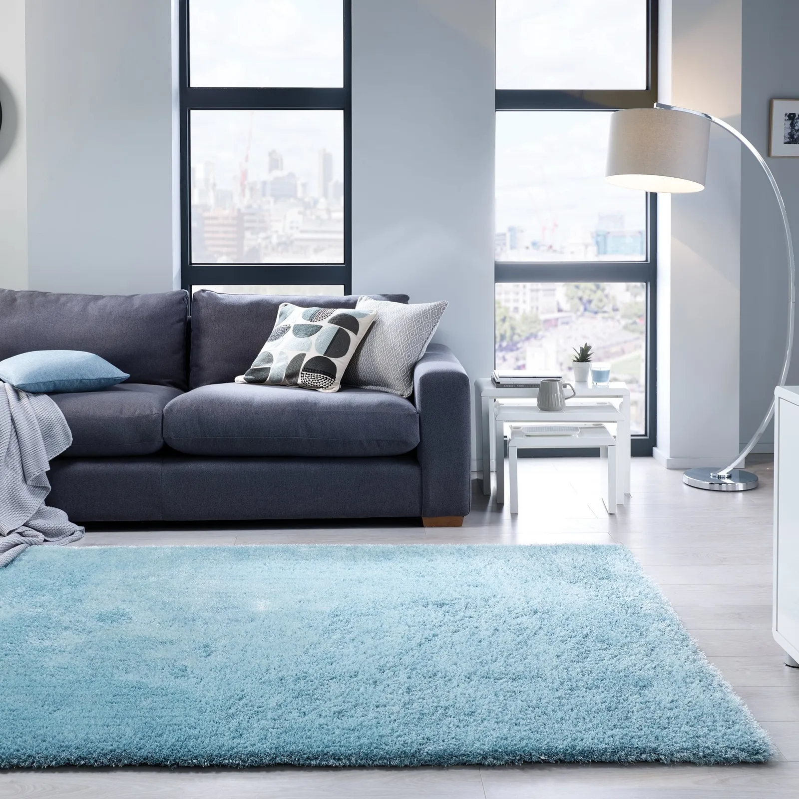 Indulgence Shaggy Rug Blue
