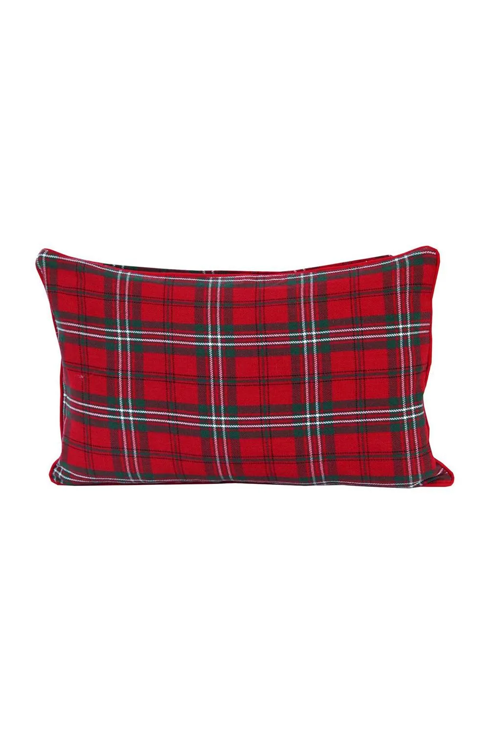 Homescapes Cotton Tartan Cushion Cover in Red 1