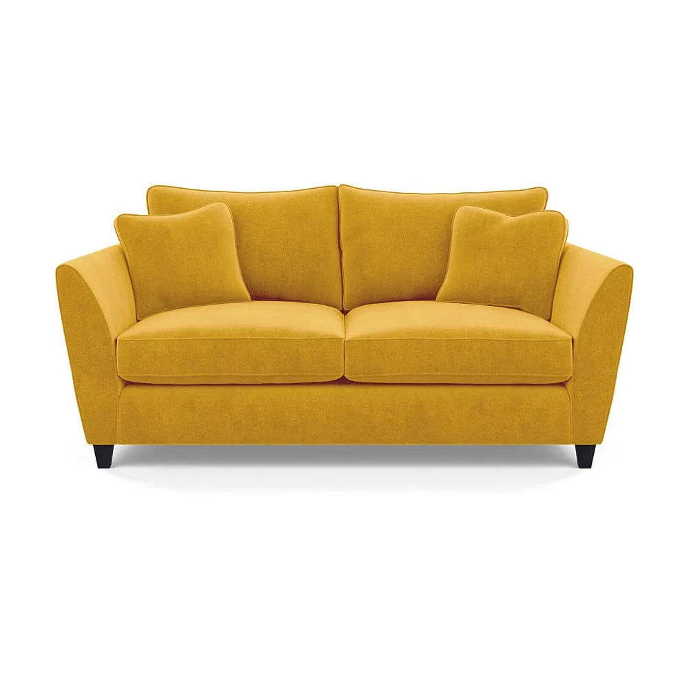 Heal's Torino 3 Seater Sofa Smart Luxe Velvet Canary Black Feet 1