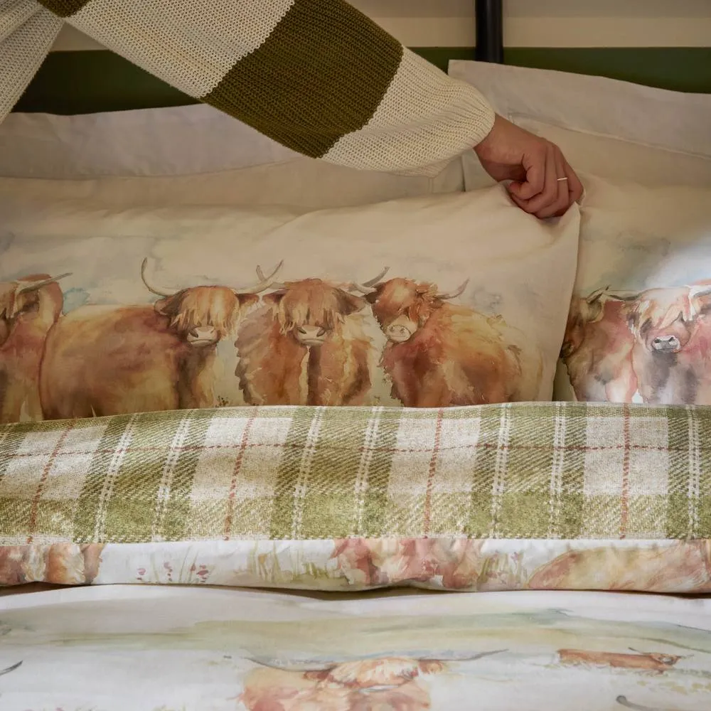 Voyage Maison Highland Cattle 100% Cotton Reversible Duvet Cover Set 3