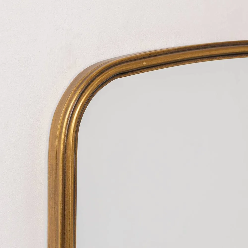 Melody Maison Gold Arched Metal Framed Wall Mirror - 60cm X 40cm 2