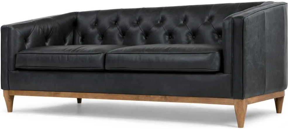 Rogers 3 Seater Sofa, Oxford Black Premium Leather