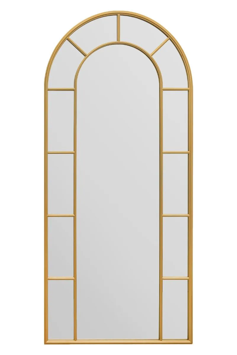 MirrorOutlet Gold Framed Arched Leaner/Wall Mirror 75" X 33" (190CM X 85CM) 3