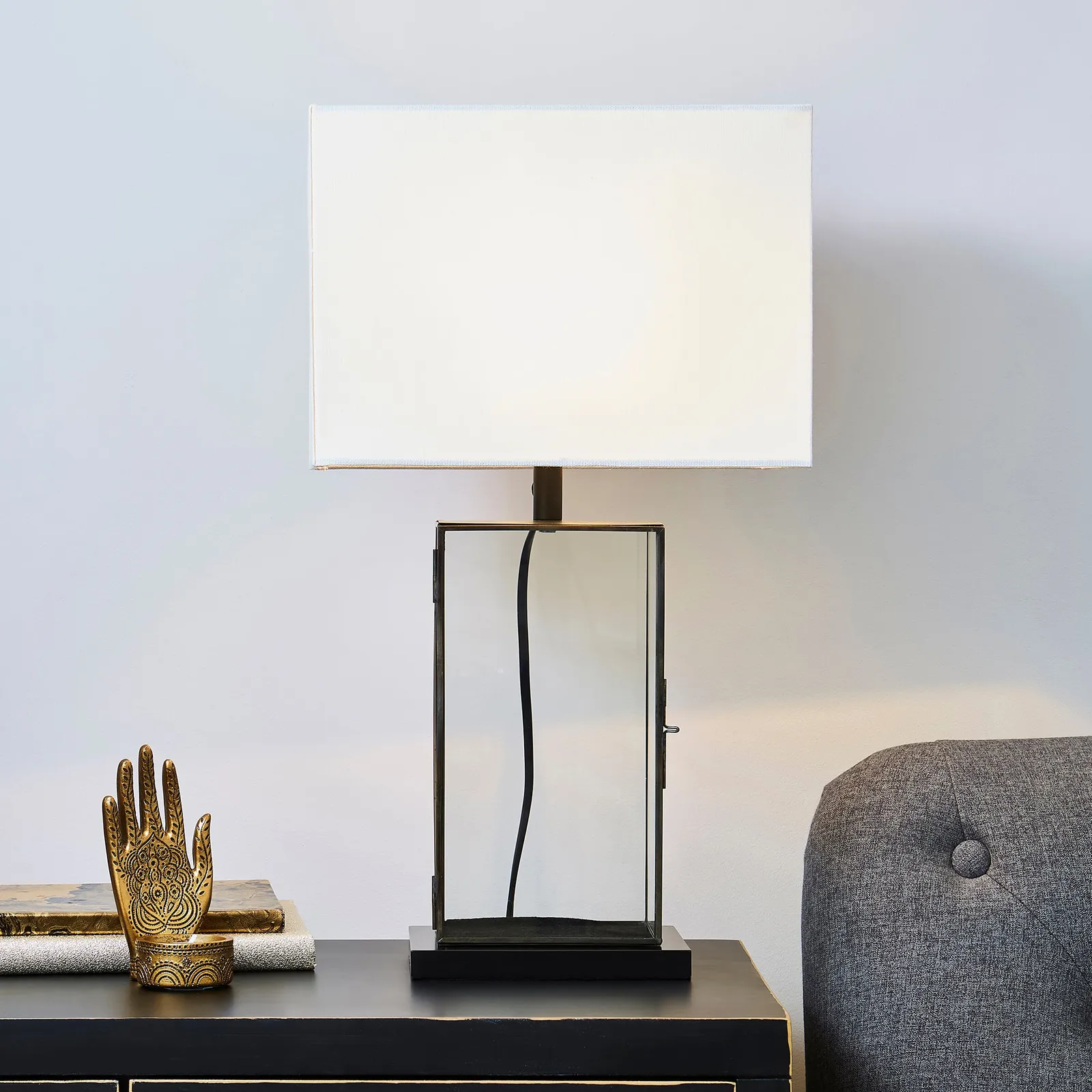 Maya Glass Table Lamp Black